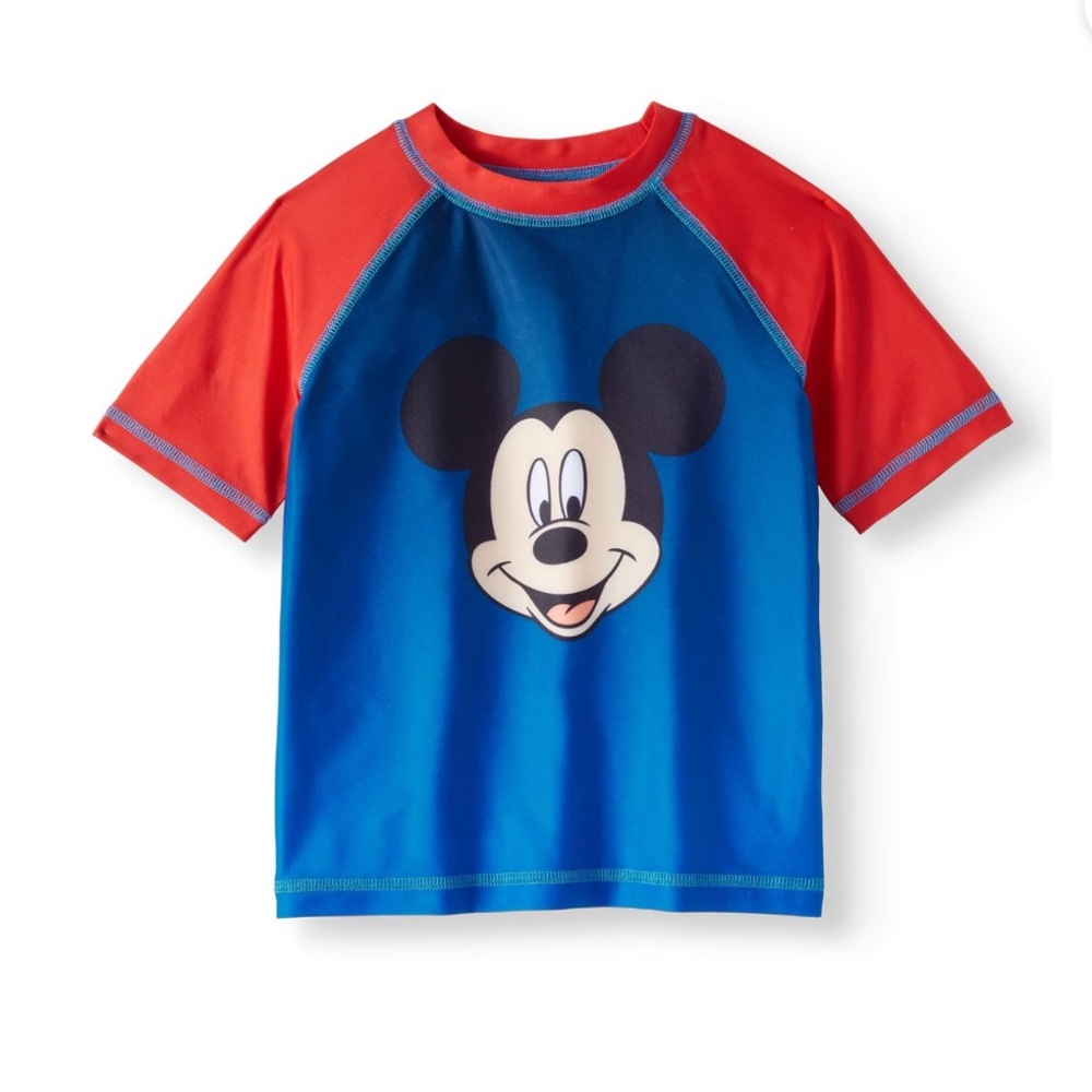 Disney | Mickey Mouse Blue & Red Kids Swim Shirt Size 2T Disneyland Toddler